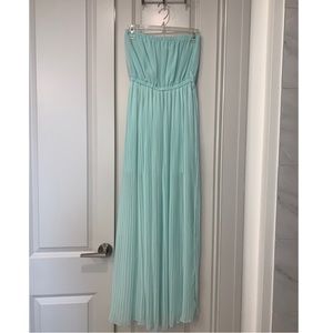 Turquoise Strapless Maxi Dress